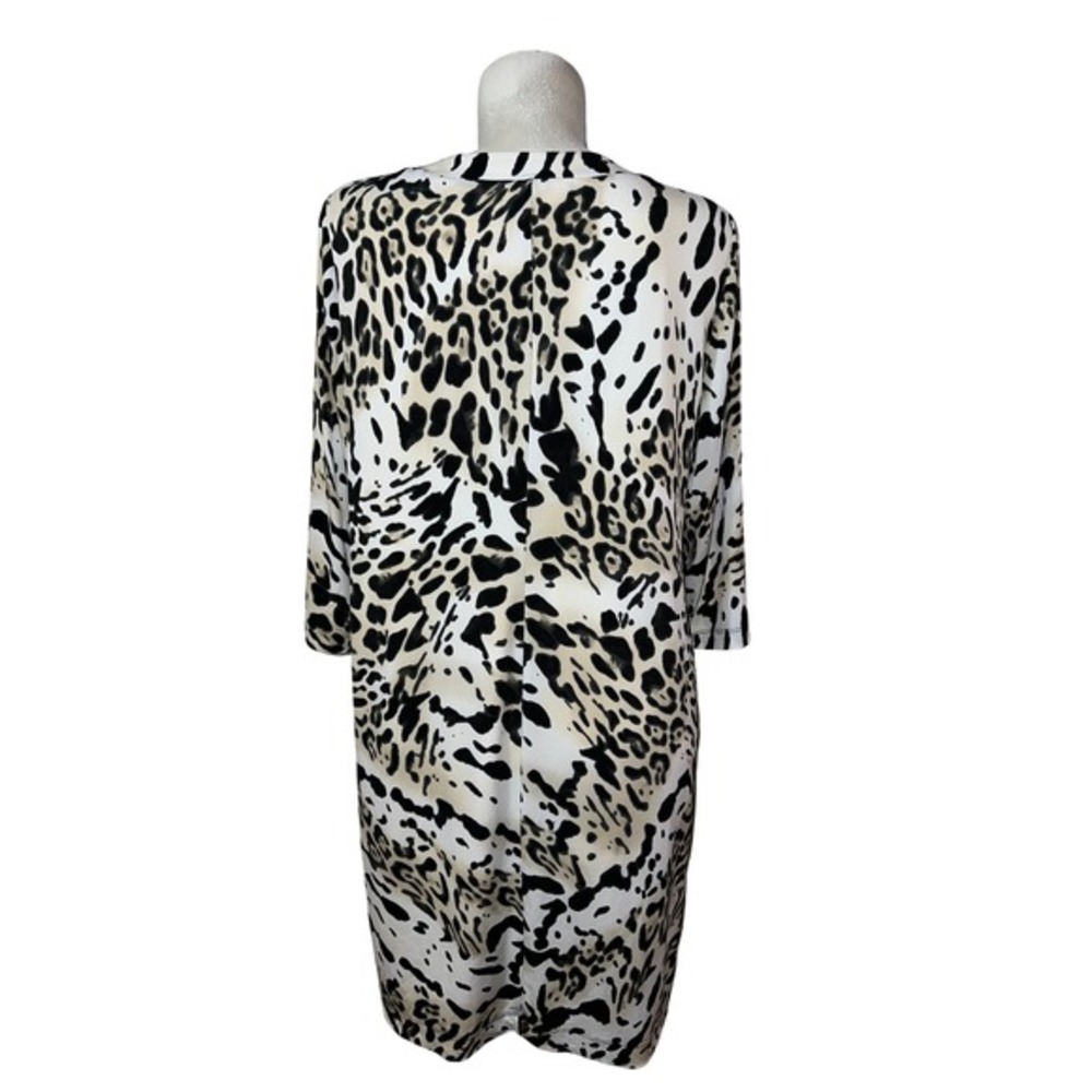 Chico's Womens V-Neck 3/4 Sleeve Leopard‎ Print Tunic Dress Size XL (3) Lined - Picture 5 of 9